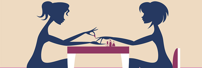 کاشت ناخن یکی از خدمات آرایشگاه های زنانه است .