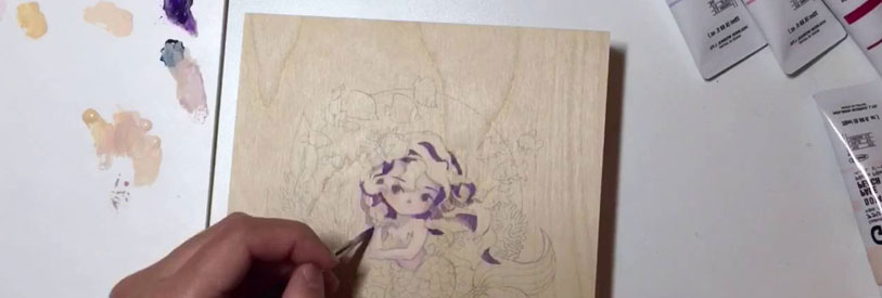 نقاشی-با-رنگ-اکریلیک-روی-چوب